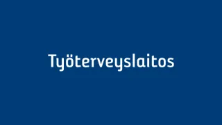 Työterveyslaitoksen valkoinen logo suomeksi.