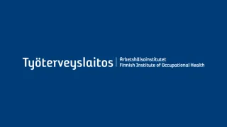 Työterveyslaitoksen valkoinen logo kolmella kielellä.